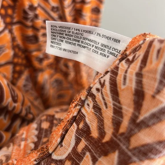 Knox Rose Wide Strap Sleeveless A-Line Dress Coral Orange Floral XL EUC - Picture 7 of 7